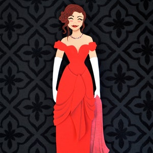 Pretty Woman Paper Cutout Print, Vivian Ward Illustration