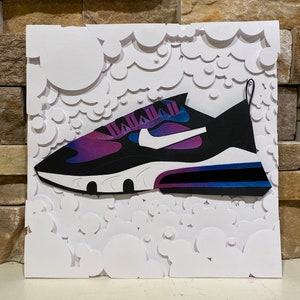Nike Air Max Illustration, Original Shoe Art, Shoe Style Cut Paper Art, Fashion Illustration