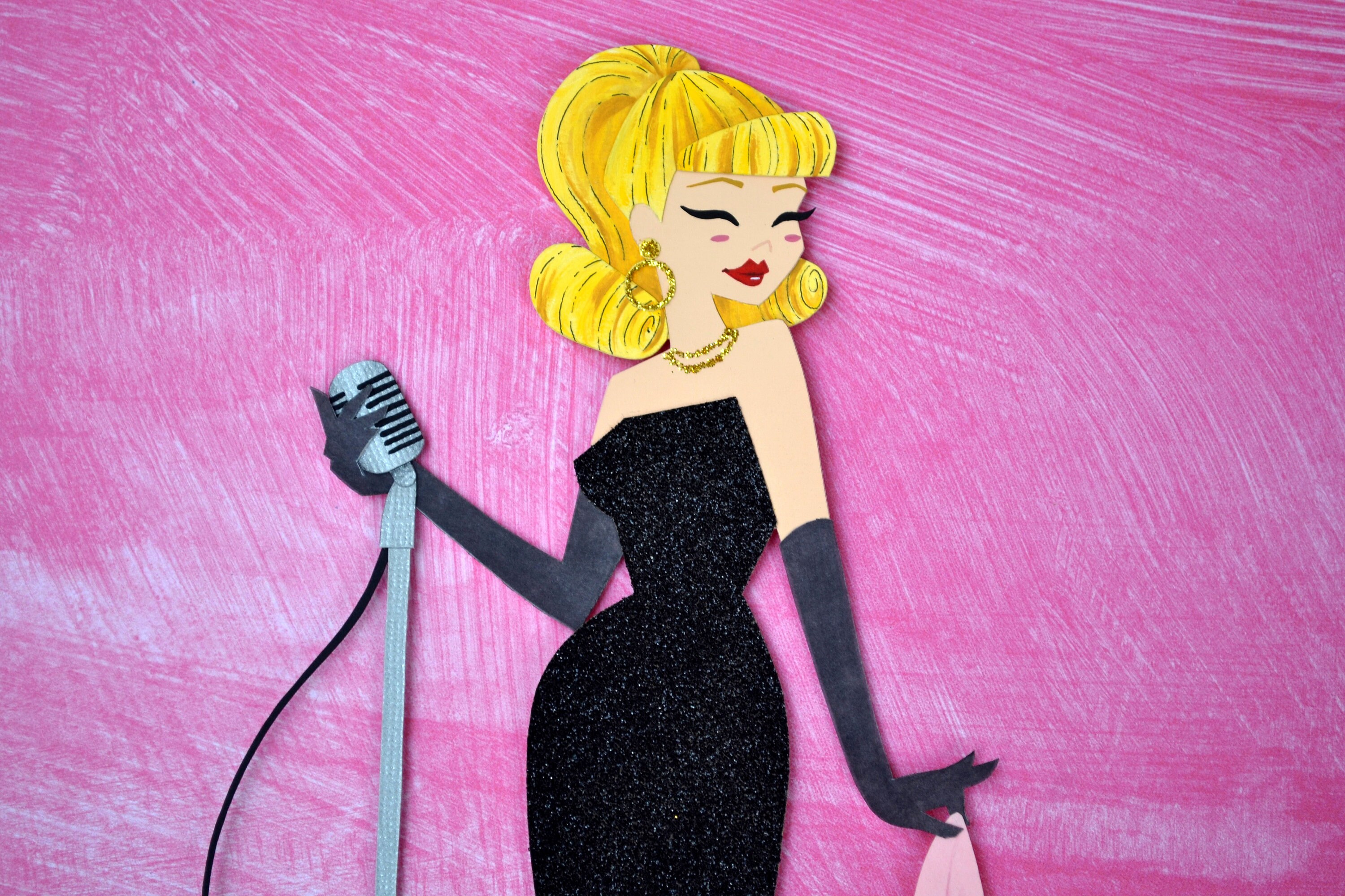 Vintage Barbie Cutout Print, Solo in the Spotlight Barbie Illustration ...