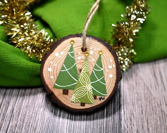 Decorated Tree Reusable Gift Tag, Christmas Tree Ornaments, Handmade Holiday Gifts