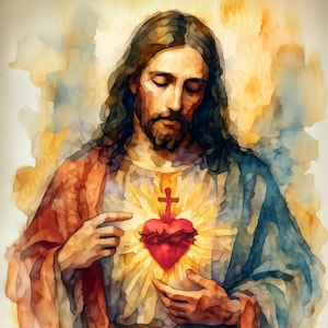 Sacred Heart of Jesus Printable – Bring Peace & Light Into Your Home (Instant Download)