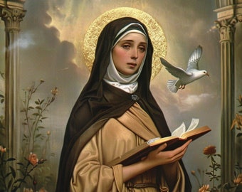 Saint Teresa Of Avila | High Definition Instant Download | Christian Catholic Artwork