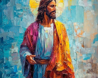 Jesus Christ Painting: Modern Christian Artwork (Digital Download)
