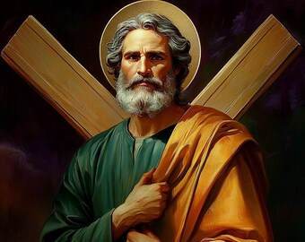 Saint Andrew The Apostle | High Definition Instant Download | Christian Catholic Artwork