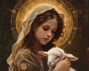 Saint Agnes - Catholic Art | Digital Product Instant Download