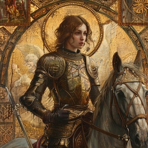 Saint Joan of Arc Digital Download | Catholic Wall Art | Christian Printable | Modern Religious Decor | Instant Download