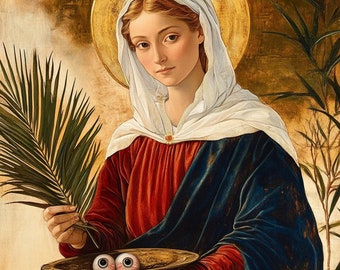 Saint Lucy | Catholic Art | Digital Oil Painting | Christian Artwork
