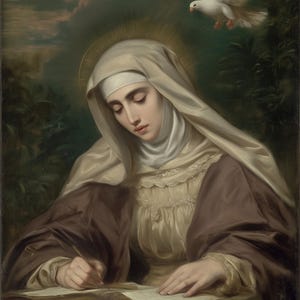 Impression de Sainte Thérèse d&#39;Avila : art mural spirituel catholique (téléchargement numérique image PNG 4k)