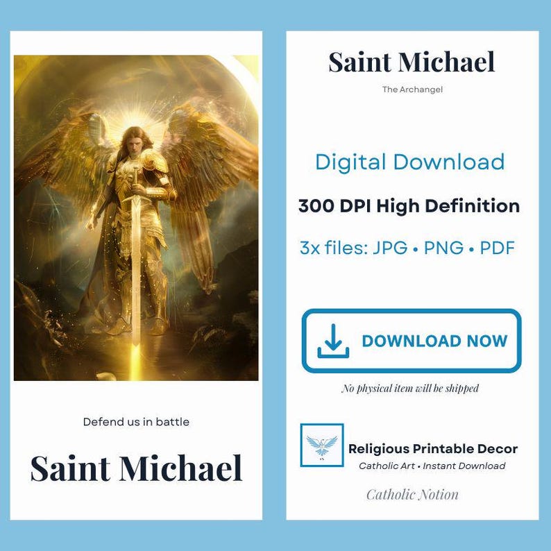 Saint Michael the Archangel – Instant Digital Download - Etsy