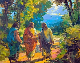 The Road To Emmaus | High Definition Instant Download | Christian Catholic Artwork