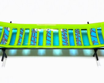 Art Glass Tray - Channel Tray - Fused Glass Decor - Wedding Gift