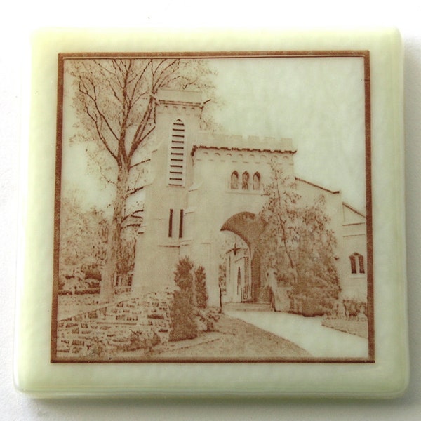 Little Sanctuary St Albans School - Washington DC - Cathedral Close - Fused Glass Coaster