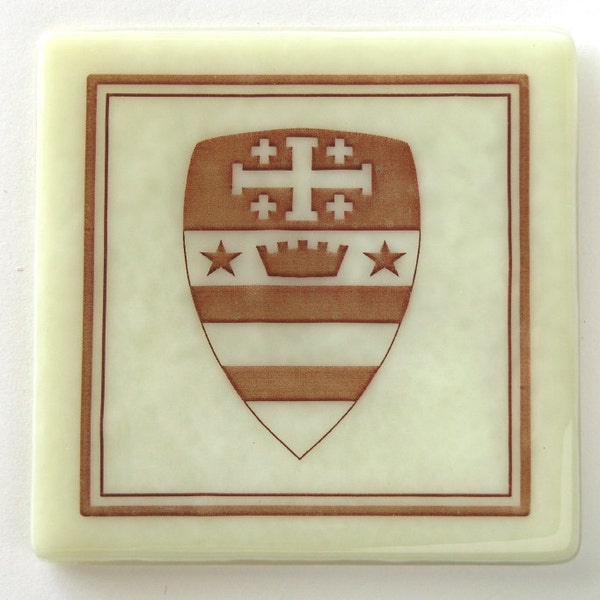 National Cathedral School - Crest - Commemorative Fused Glass Coaster - Graduation Gift