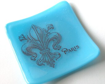 We'll always have Paris - Decorative Glass Dish - Fleur de Lis  - New Orleans