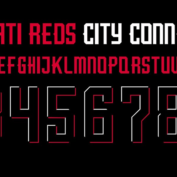 typography, cincy, cincinnati 2023, mlb, baseball, baseball, .ttf, .otf, font, typefont, Cincinnati Reds, City Connect Uniform font,