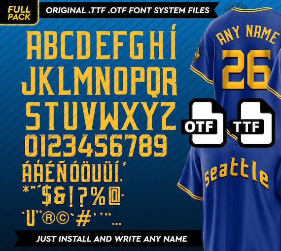 シアトル マリナーズ シティ コネクト フォント、mlb、野球、.TTF