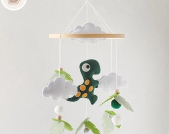 Dinosaur Baby Mobile: Nursery Decor Gift for Baby Girl, Dinosaur Theme Hanging Cot Toy  - Perfect Baby Shower or New Baby Gift