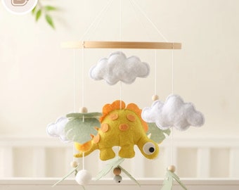 Dinosaur Baby Mobile: Nursery Decor Gift for Baby Girl, Dinosaur Theme Hanging Cot Toy  - Perfect Baby Shower or New Baby Gift