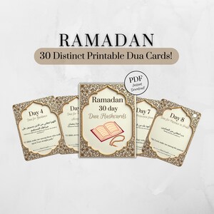 Ramadan Dua Flashcards - 30 Tage voller, druckbarer Karten im Taschenformat zur täglichen Reflektion & Verbindung mit Allah
