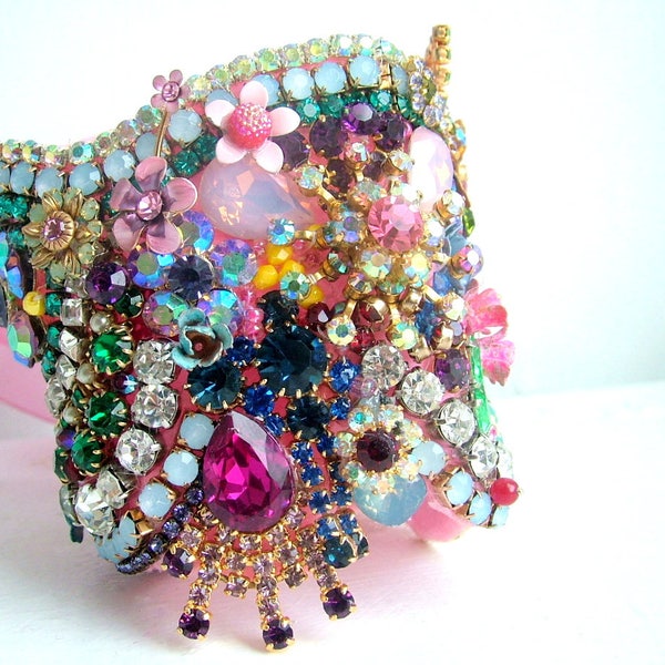 Embellished wrist cuff- OOAK - ready to ship xx