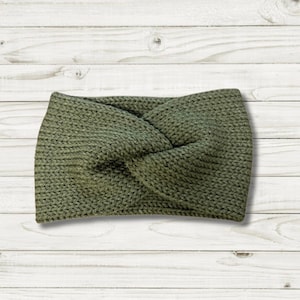 Cozy Knit Twisted Headband - Adult Size - Winter Ear Warmer - Gift Idea - Game Days - Forest Green Ear Warmer