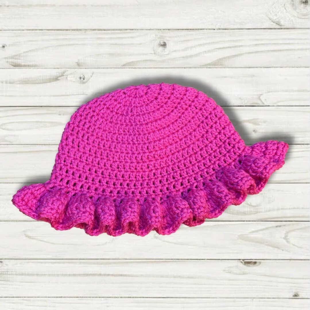 Summer Ruffle Hat Custom Handmade Crochet Ruffle Bucket Hat - Summer Vibes Beachwear ...