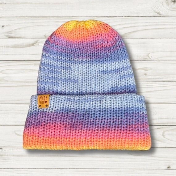 Stylish Multicolor Knit Beanie Multicolor Knit Beanie - Etsy main image 2