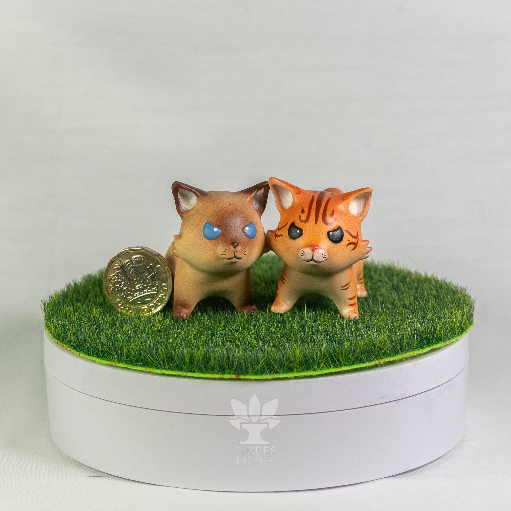 Cute Miniature Cat Figurine I I Emotional Support Pet Orange Tabby and ...