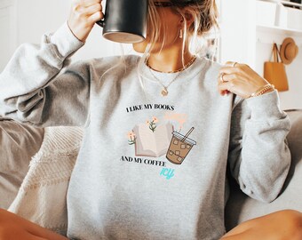 Pittige boeken & Icy Coffee Crewneck Sweatshirt, Iced Coffee Lover, Book Lover Iced Coffee, Coffee Lover, Pittige Boeken Lover, Dark Romance minnaar