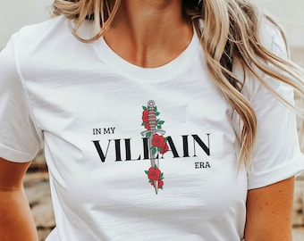 In mijn VILLAIN-tijdperk, Dark Romance Lover, Reader, Villain, Dibs on the Villain, Unisex Jersey Short Sleeve Tee, Bella Canvas 3001, Pittige Boeken