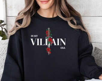 In mijn VILLAIN-tijdperk, Dark Romance Lover, Reader, Villain, Dibs on the Villain, Crewneck Sweatshirt, Pittige Boeken, Bookish Merch, Boeken, Smut