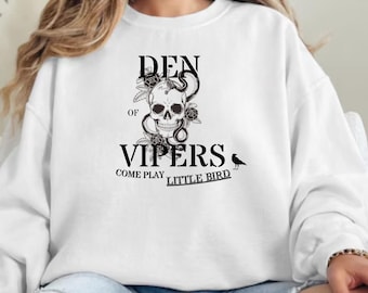 DEN OF VIPERS Crewneck, Bookish Merch, Boeken, Dark Romance, Booktok, Gildan 18000, Little Bird, Vipers