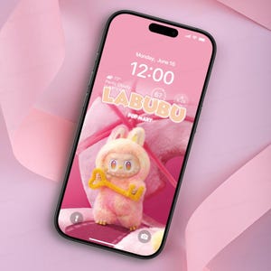 Verspielte 3D Labubu Handy Wallpaper | Niedlicher Animierter Sperrbildschirm | Pop Mart Inspiriert Android iPhone Hintergrund | Sofortiger Download Art