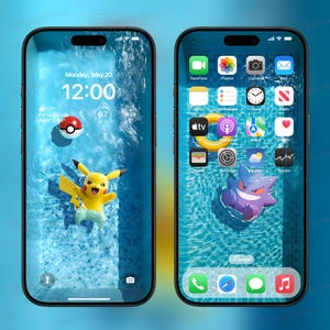 Sfondo 3D Pokemon Gengar Summer Pool / Sfondo anime carino per iPhone e Android, download digitale, regalo unico per giocatori, bambini e fan