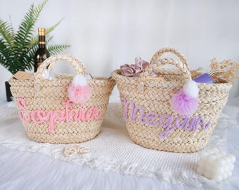 Bolsa de palha personalizada para madrinhas, cesta marroquina, bolsa de praia para festa de despedida de solteira, bolsa de palha, cesta de presente para madrinhas