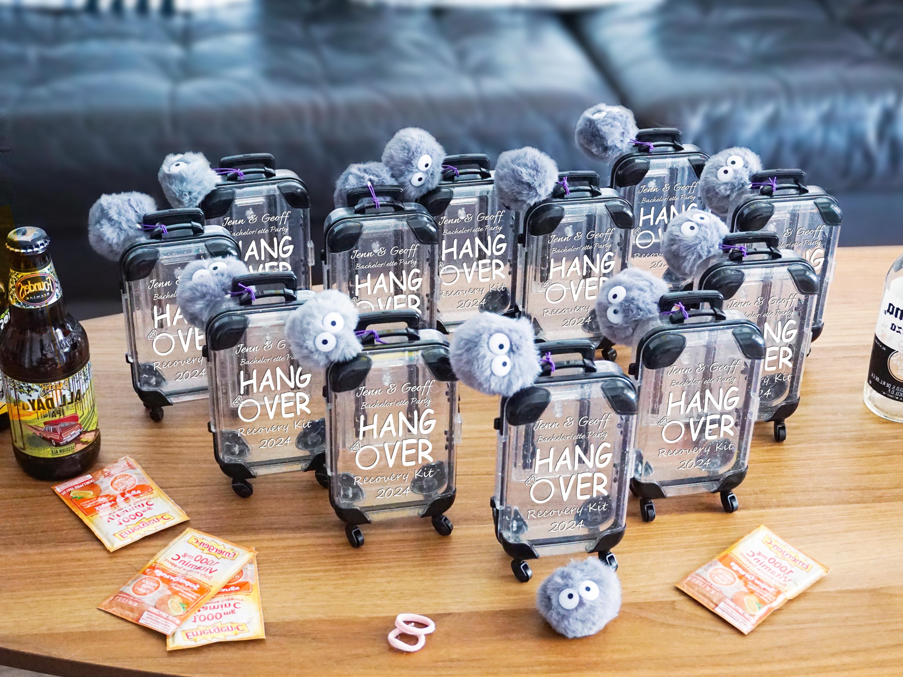 Hangover Kit Mini Suitcase| |Bachelorette Party| Emergency Kit |Birthday Party Favour |Lets Go Girls | Girls Trips
