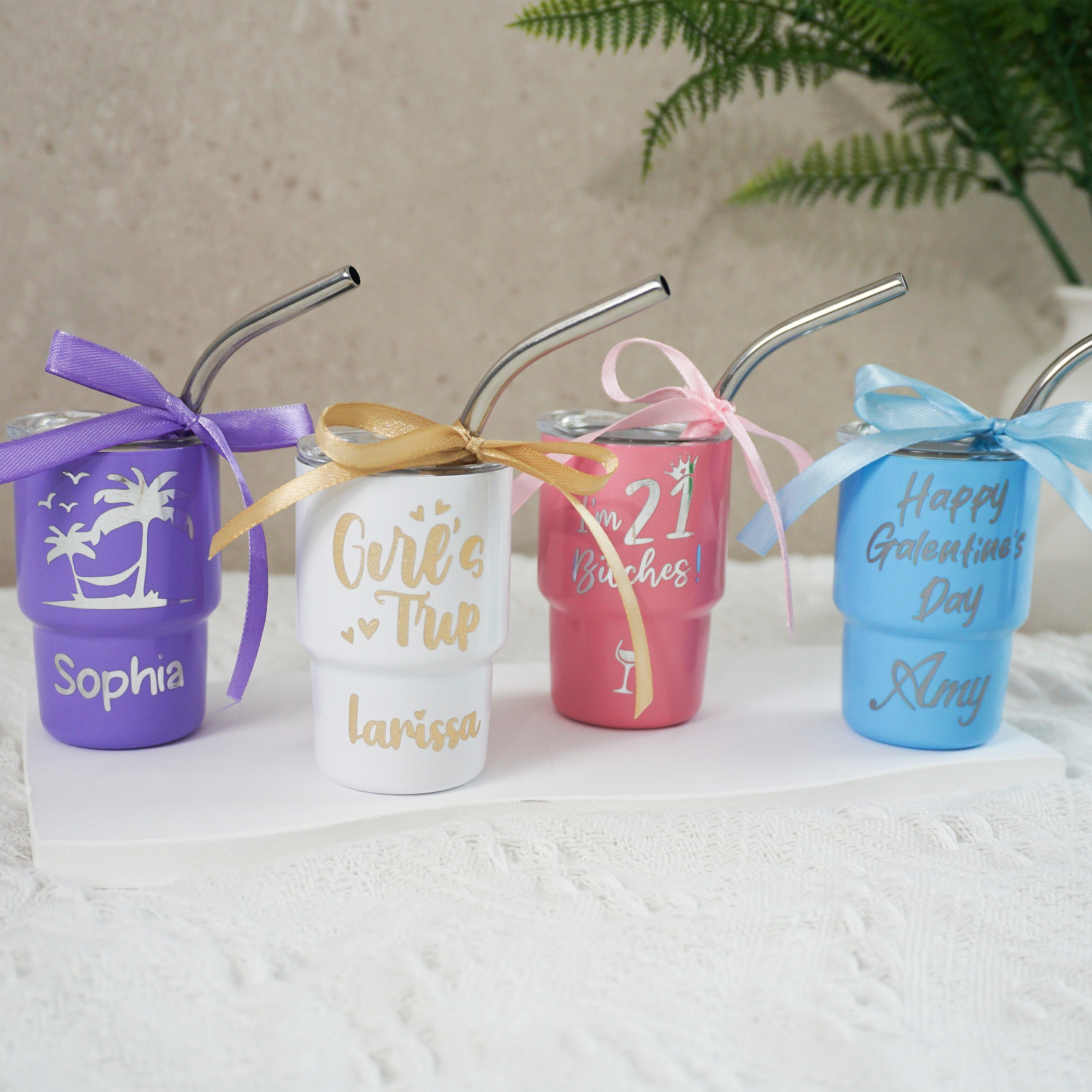 Custom 21st Birthday 3oz Shot Glass, Bachelorette Party, Personalized Bridesmaid Gifts, Custom Mini Tumbler, Bridal Party, Party Favors, Girls Trip, Sip