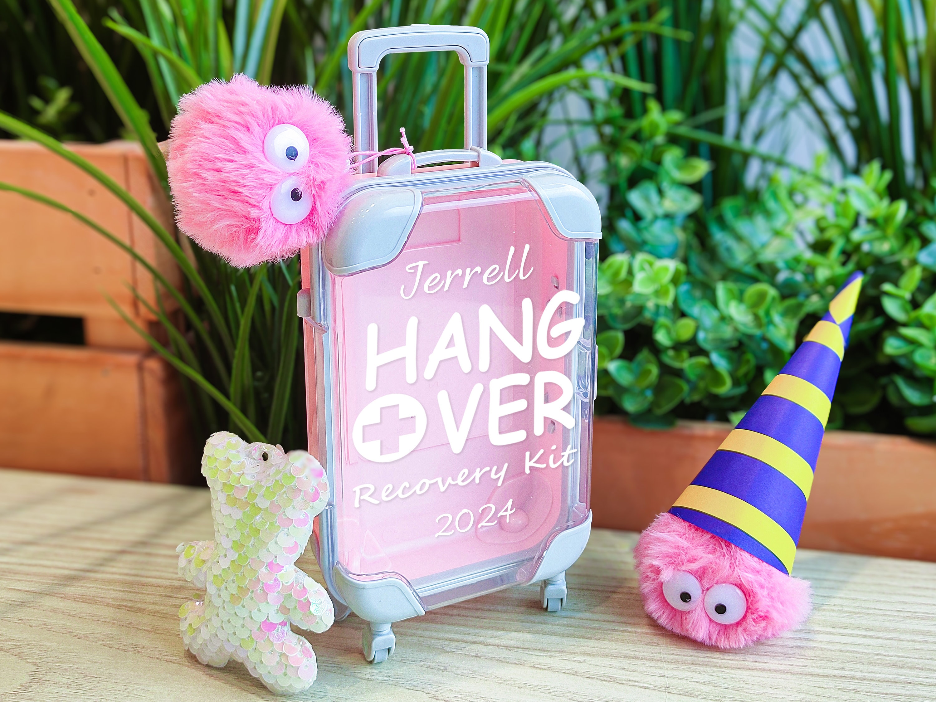 Hangover Kit Mini Suitcase, Bachelorette Party, Emergency Kit, Birthday Party Favor, Let's Go Girls, Girls Trips