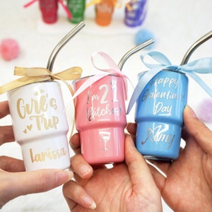 21st Birthday 3oz Shot Glass,Bachelorette Party,Personalized Bridesmaid Gifts,Custom Mini Tumbler ,Bridal Party,Party Favors,Girls Trip,Sip
