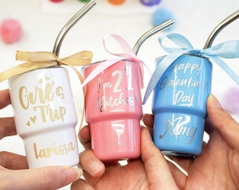 21st Birthday 3oz Shot Glass,Bachelorette Party,Personalized Bridesmaid Gifts,Custom Mini Tumbler ,Bridal Party,Party Favors,Girls Trip,Sip