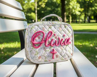 Funda bíblica personalizada, regalo de Navidad para ella, nombre y cruz personalizados, funda bíblica acolchada