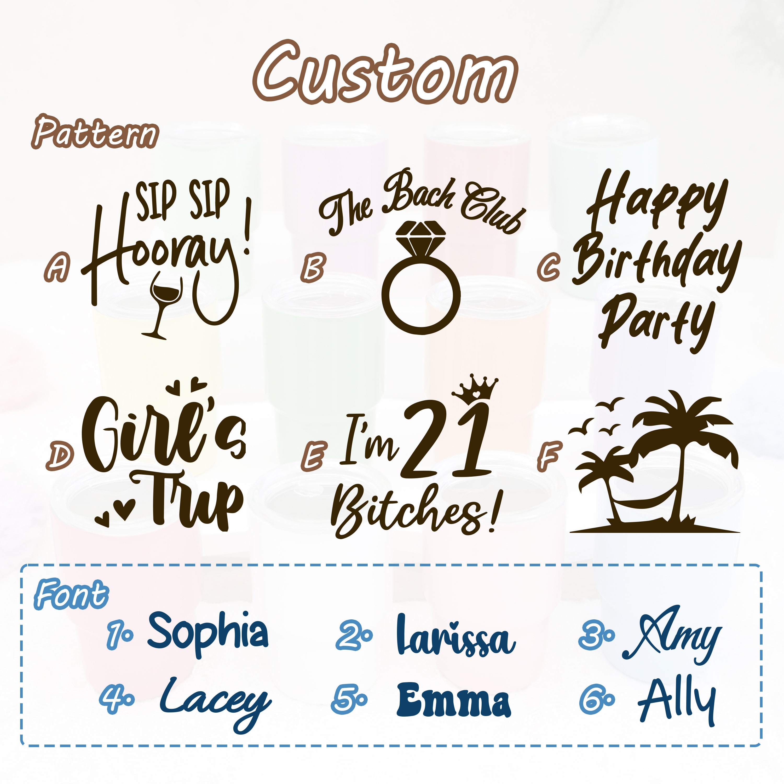 Custom 21st Birthday 3oz Shot Glass, Bachelorette Party, Personalized Bridesmaid Gifts, Custom Mini Tumbler, Bridal Party, Party Favors, Girls Trip, Sip