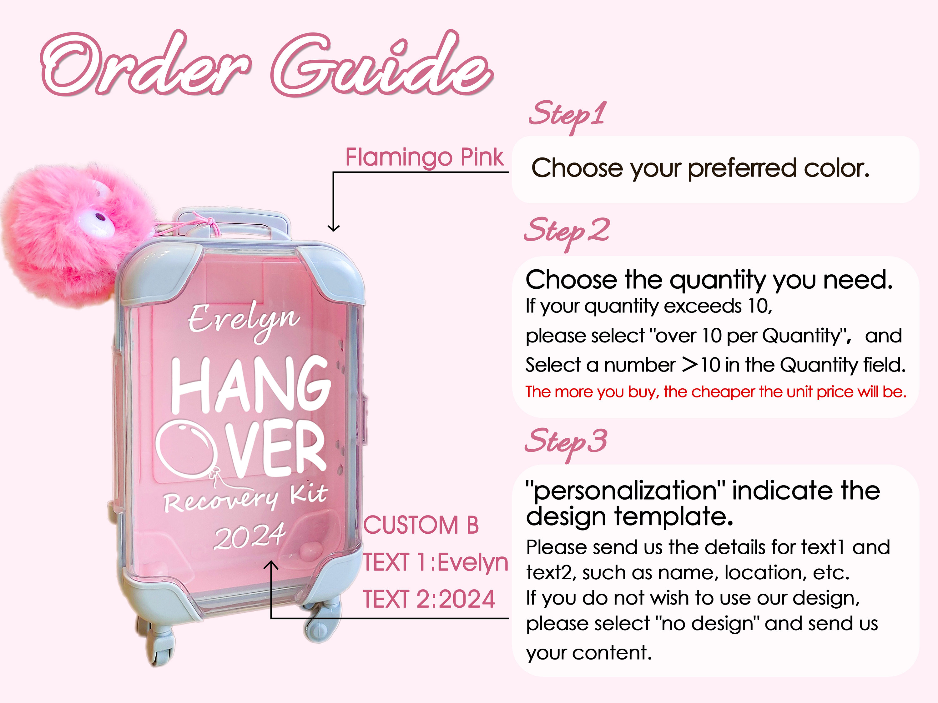 Hangover Kit Mini Suitcase, Bachelorette Party, Emergency Kit, Birthday Party Favor, Let's Go Girls, Girls Trips