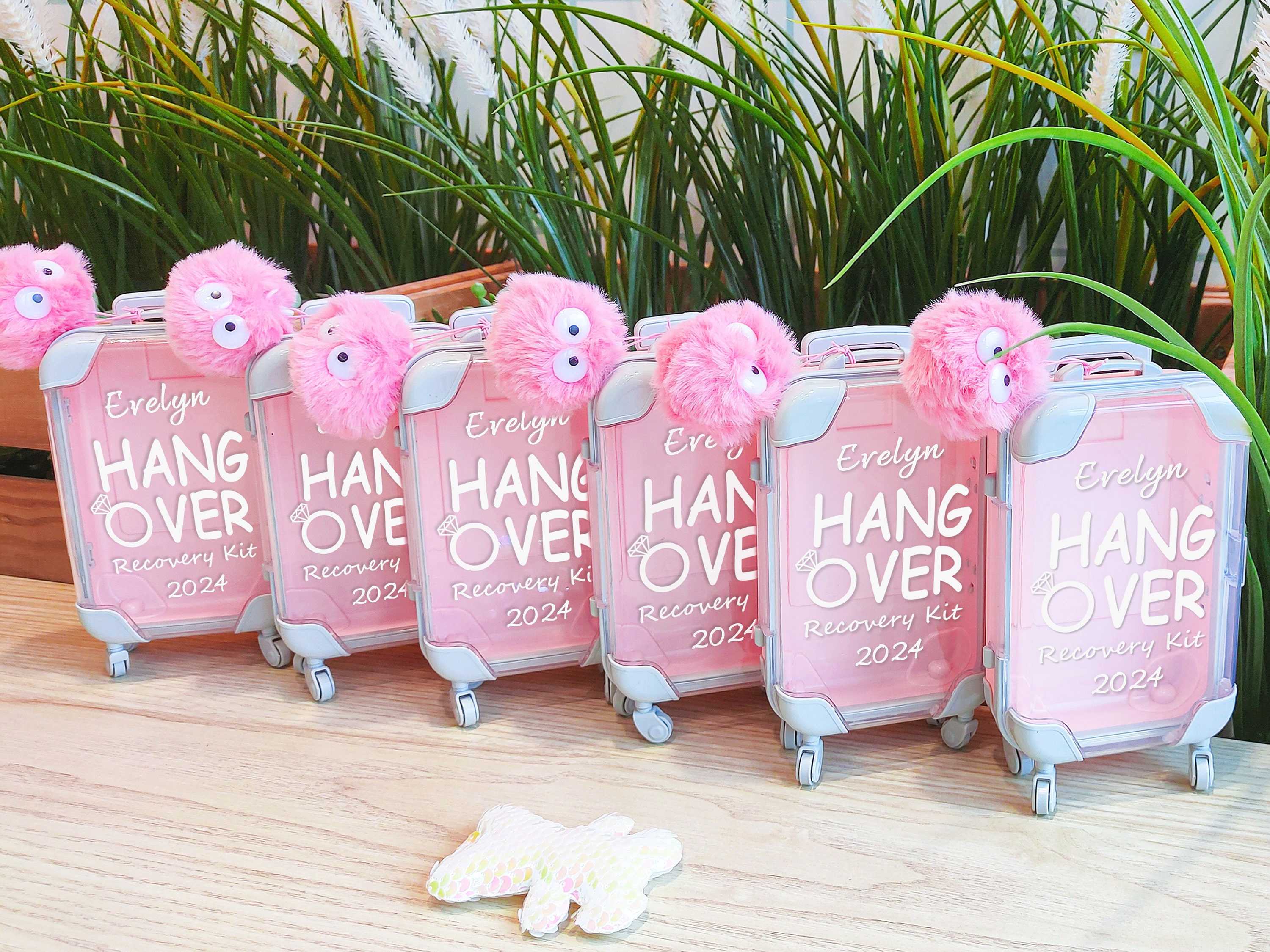 Hangover Kit Mini Suitcase, Bachelorette Party, Emergency Kit, Birthday Party Favor, Let's Go Girls, Girls Trips