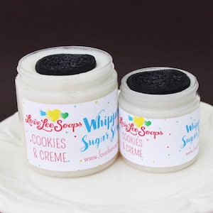 Whipped Sugar Scrub - Cookies and Creme, Foaming Sugar Scrub, Body Scrub, Body Whip, Whipped Scrub, Exfoliating Scrub, Body Frosting, Cookie