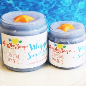 Whipped Sugar Scrub - Crystal Waters, Foaming Sugar Scrub, Body Scrub, Body Whip, Whipped Scrub, Exfoliating Scrub, Body Frosting, Soap