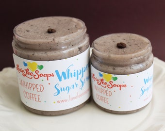 Whipped Sugar Scrub - Whipped Coffee, Foaming Sugar Scrub, Body Scrub, Body Whip, Whipped Scrub, Exfoliating Scrub, Body Frosting, Teacher