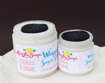 Whipped Sugar Scrub - Cookies and Creme, Foaming Sugar Scrub, Body Scrub, Body Whip, Whipped Scrub, Exfoliating Scrub, Body Frosting, Cookie