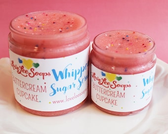 Whipped Sugar Scrub - Buttercream Cupcake, Foaming Sugar Scrub, Body Scrub, Body Whip, Whipped Scrub, Exfoliating Scrub, Body Frosting, Soap