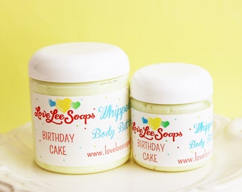 Whipped Body Butter Birthday Cake - Whipped Body Lotion, Body Frosting, Happy Birthday, Cupcake, Body Whip, Whipped Lotion, Cake, Soap Favor